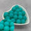 Thumbnail: Turquoise and Silver Glitter 15mm Round Silicone Bead