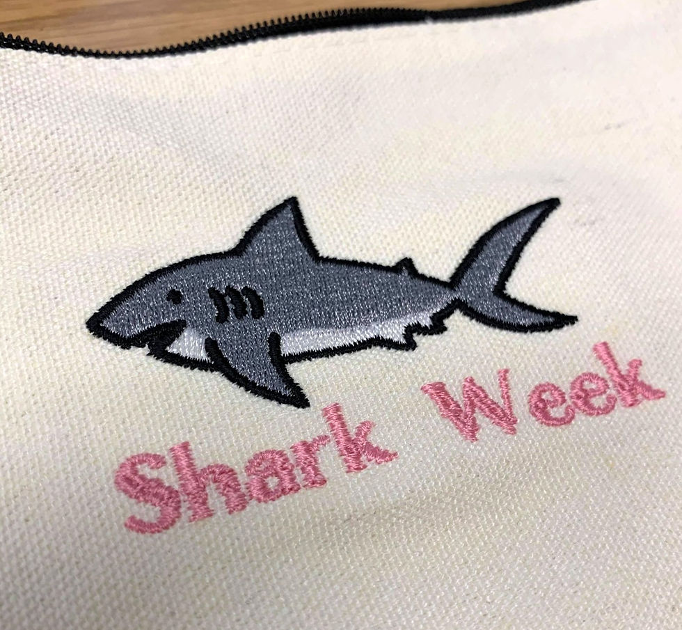 Thumbnail: Shark Week | Embroidered Canvas Pouch