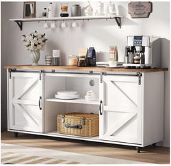 Farmhouse 58'' Sideboard Buffet with Sliding Barn Door,  for Living Room
