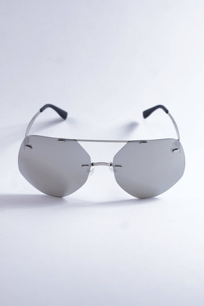 Pompöös Sonnenbrille Berlin, Glasses large 68/19 silber/grau