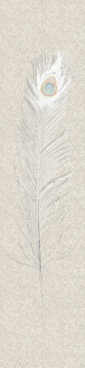 Harald Glööckler Designer Barock Vliestapete 52725 - Pfauenfeder - Beige / Creme