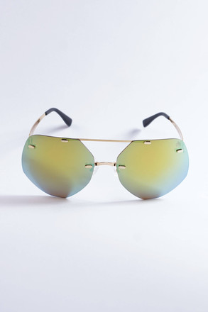 Pompöös Sonnenbrille Berlin, large 68/19 gold/grün