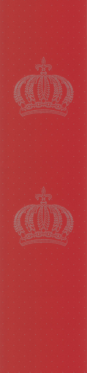 Harald Glööckler Designer Barock Vliestapete 52711 - Kronen - Rot mit Straßsteinen