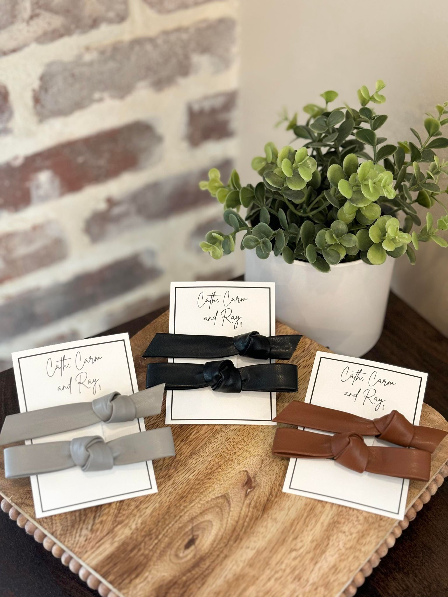 Leather Knot Barrette