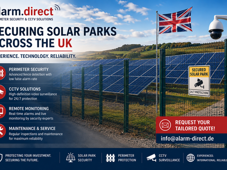 alarm.direct in Großbritannien – Erfahrung, Innovation und Sicherheit für Solarparks