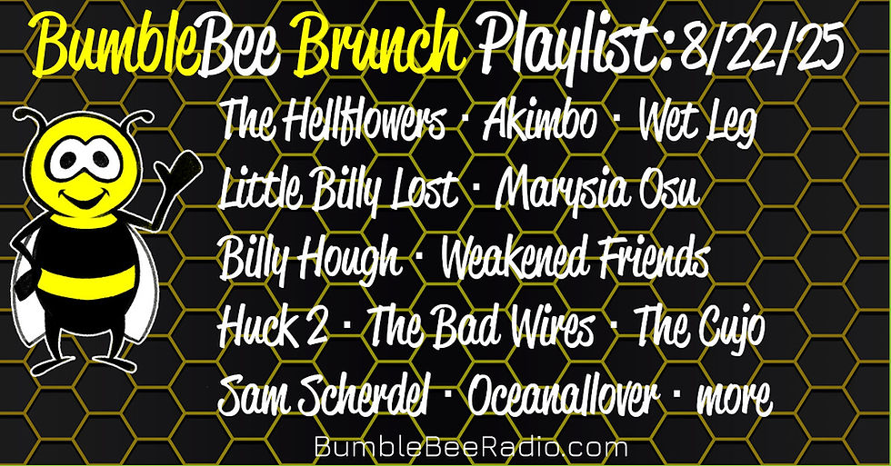 Kristen Eck's August 22nd, 2025 BumbleBee Brunch playlist.