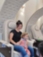 Woman and child at a modern nail salon