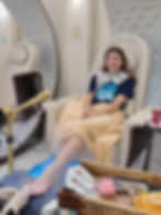 Girl in a pedicure chair at Nail Salon Baton Rouge