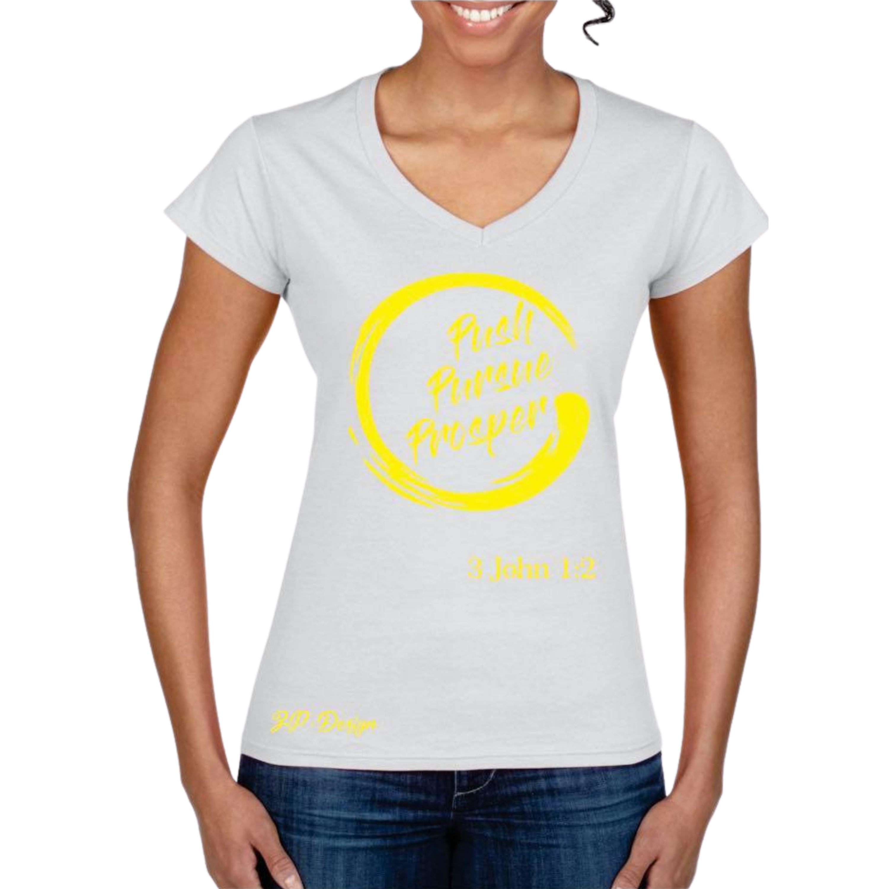 Push Pursue Prosper in White Circular