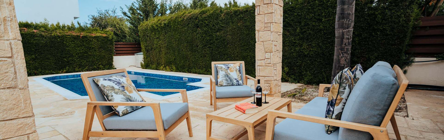 Villa Eleni private garden Coral Bay Paphos holiday villas and bungalows