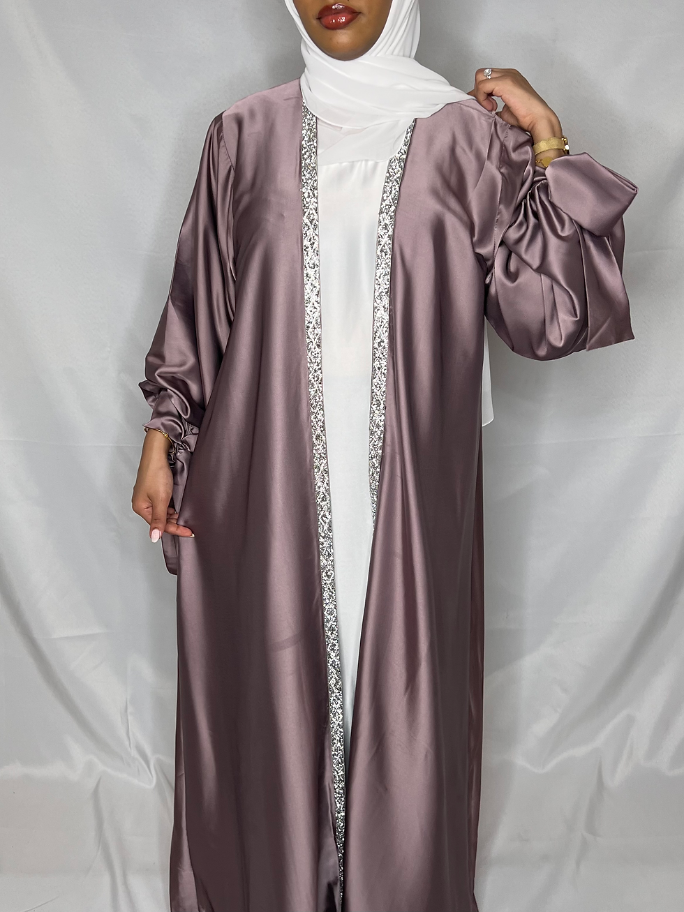 Layan Dusty Rose Abaya Set