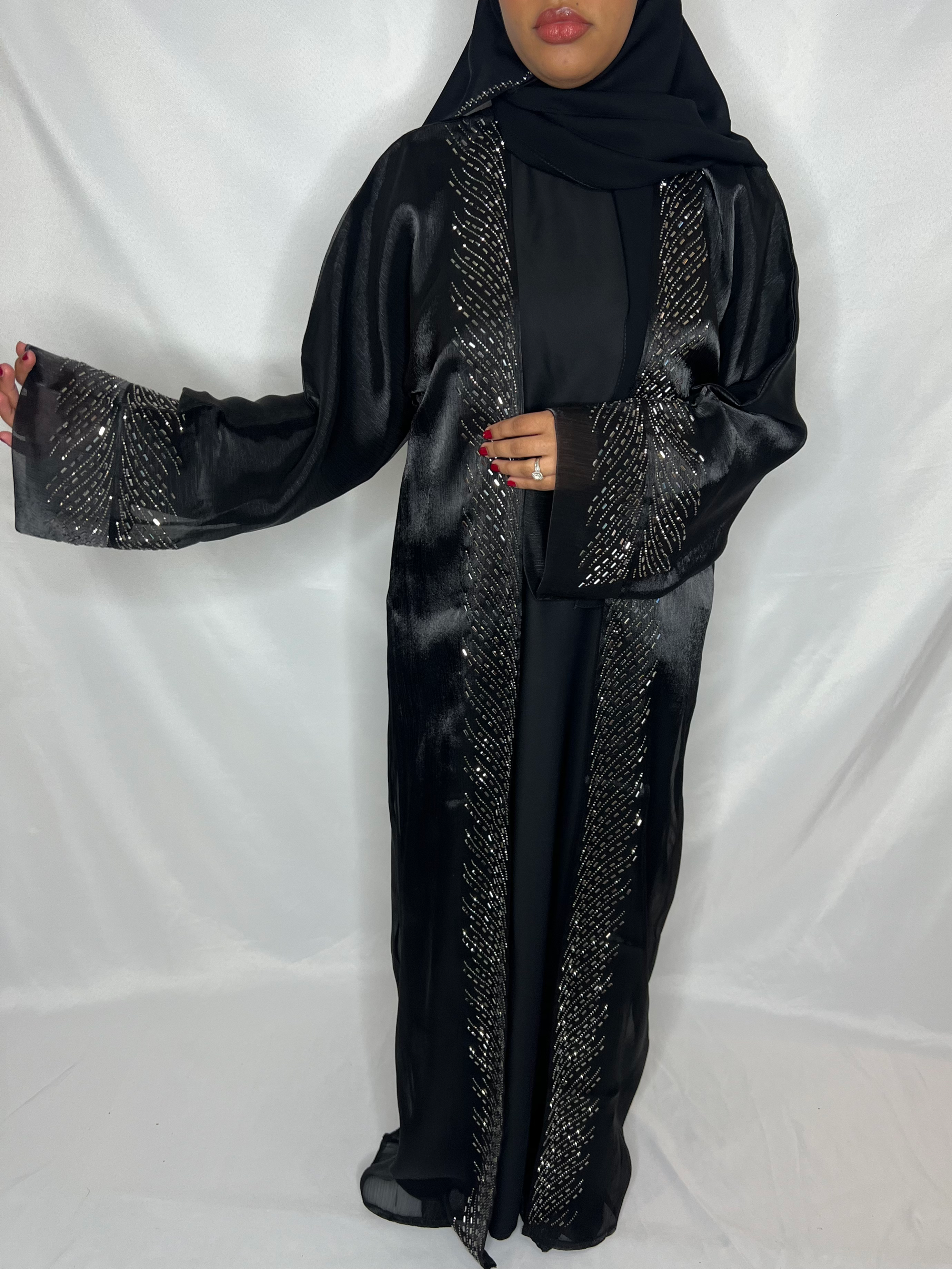 Layla Black Abaya Set