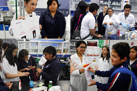 Alumnos del hispano ingles visitan el laboratorio de polímeros.