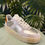 Thumbnail: Platform Leather Silver Trainer