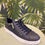 Thumbnail: Navy Vegan Zip Trainer with Honeycomb Sole