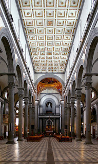 Filippo Brunelleschi, interior da Basílica de São Lourenço,