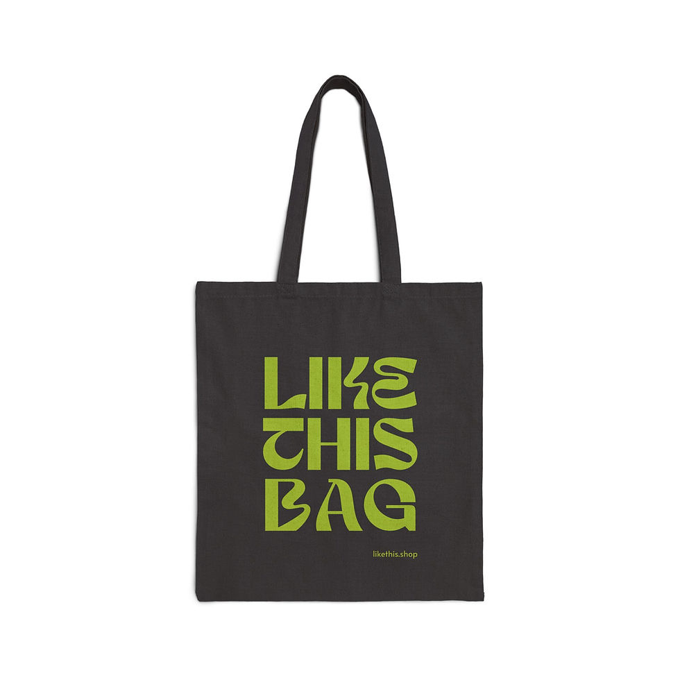 Black Cotton canvas bag with tagline, like this bag in Olive color