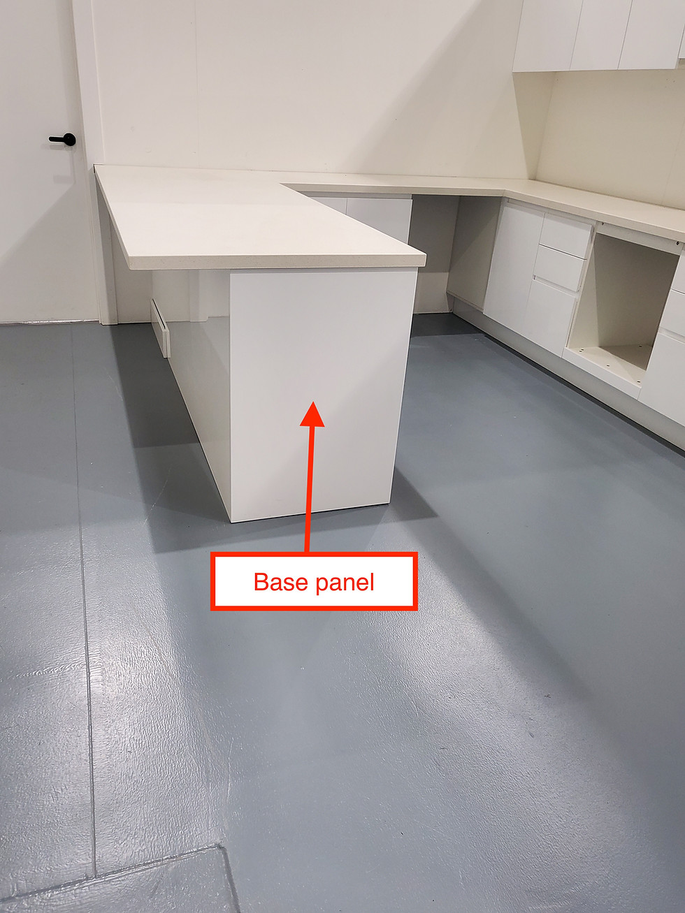 870mm x 600mm gloss white flat pack kitchen base end panel