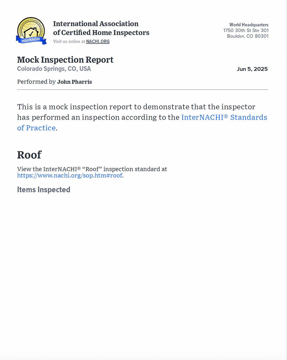 Sample Home Inspection Report
