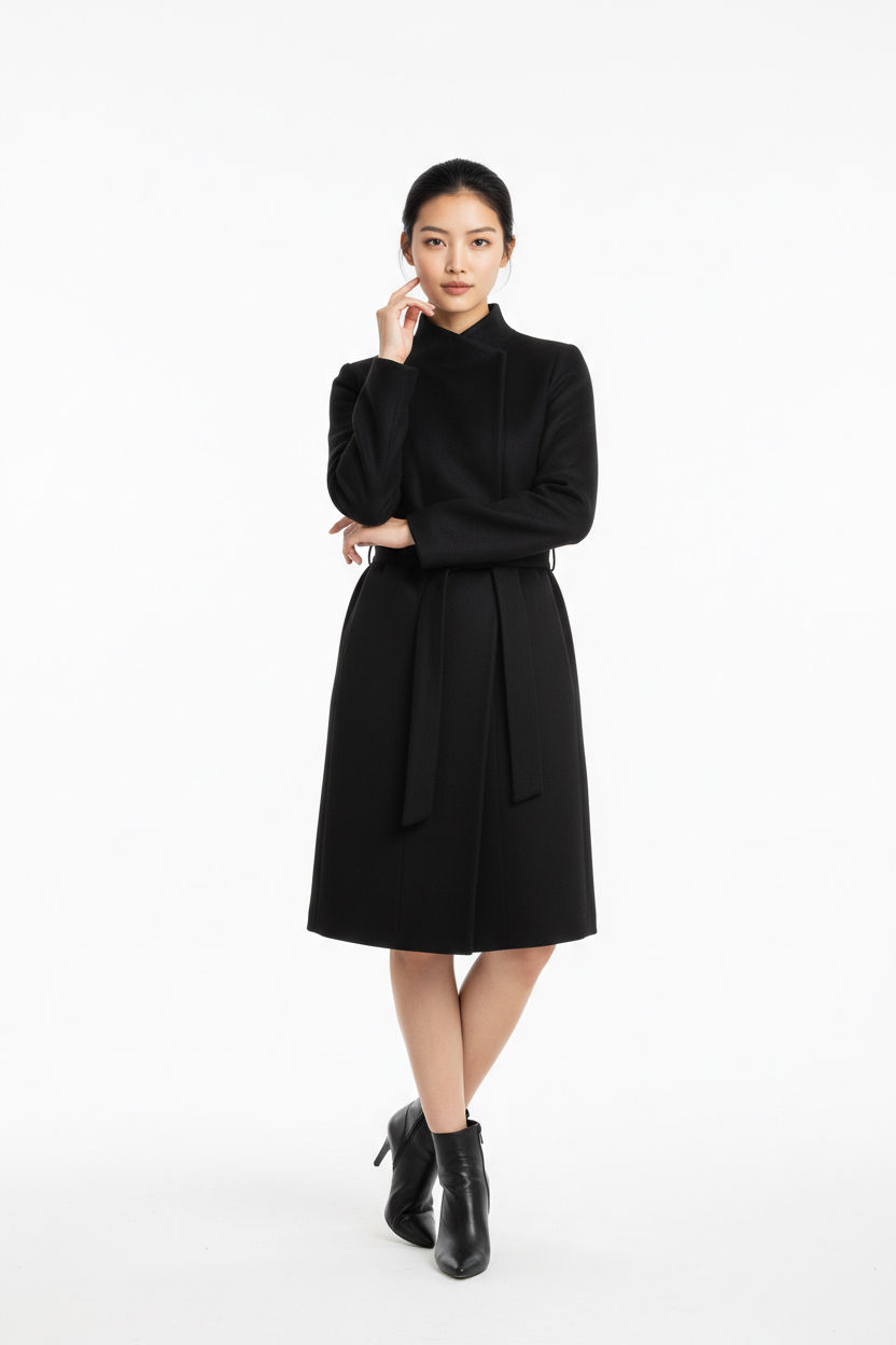 Mango black wool coat, size XS