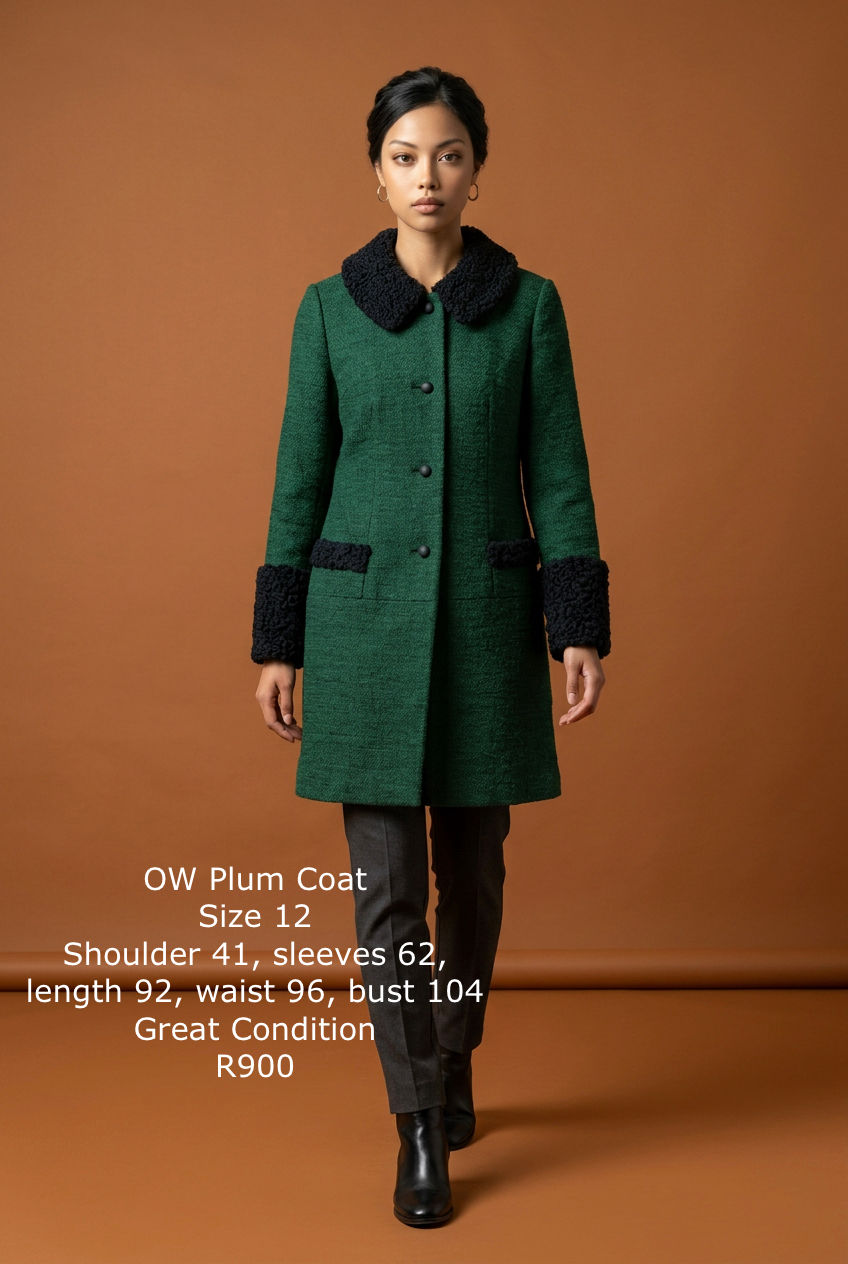 OW Plum coat, size 12