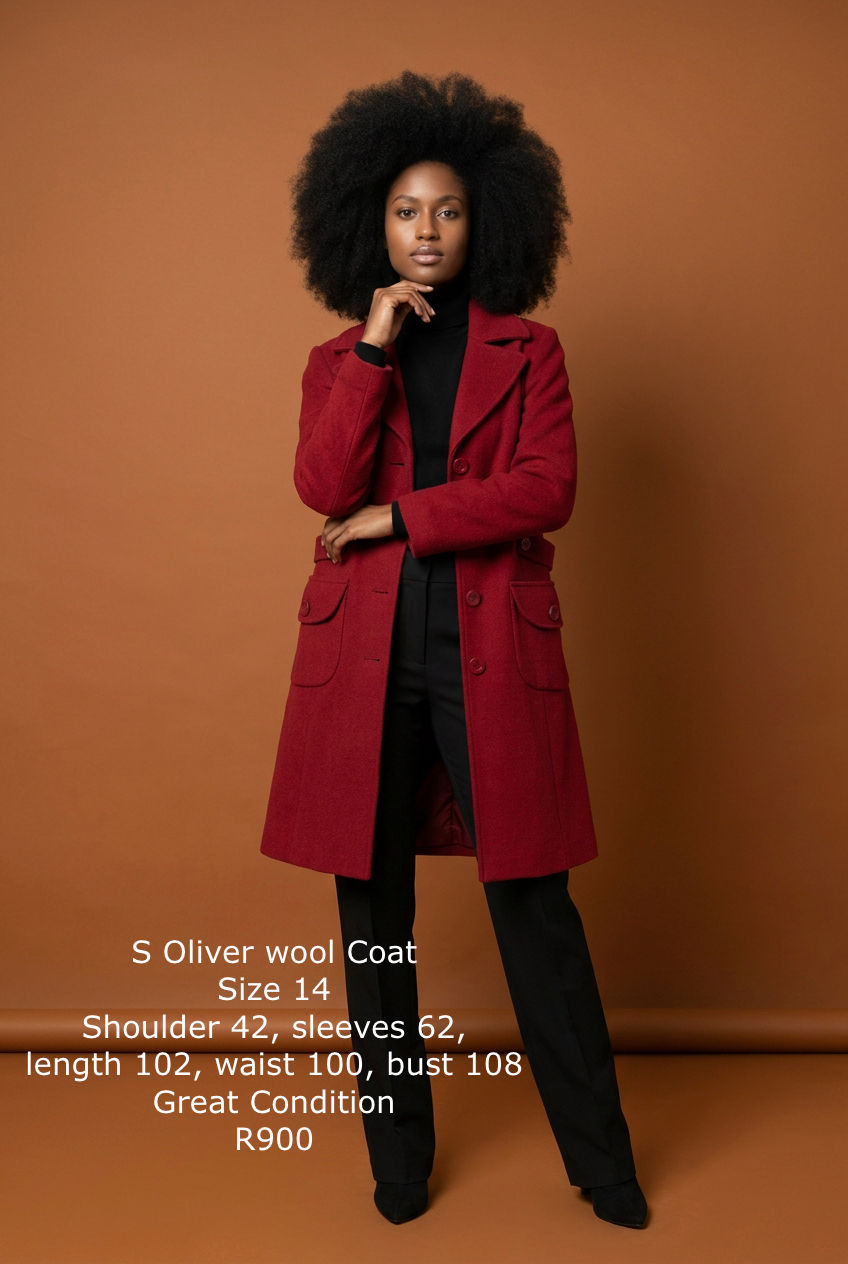 S Oliver wool coat, size 14