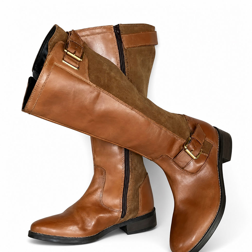 Thumbnail: LOVE leather boots, size 4