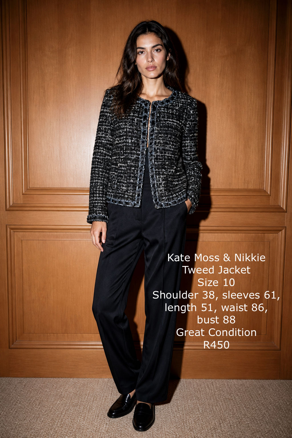 Kate Moss x Nikkie tweed jacket, size 10