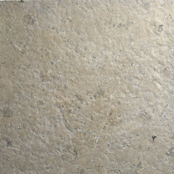 Detailed view of fine-grained Light Taupe Limestone, illustrating its dense structure and consistent warm grey tones."