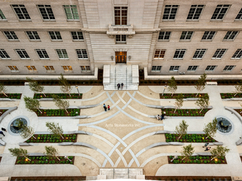 Custom-finished architectural stone panels and detailed fabrication for the prestigious 50 United Nations Plaza project.