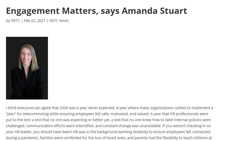 Engagement Matters | RBTC News Blog