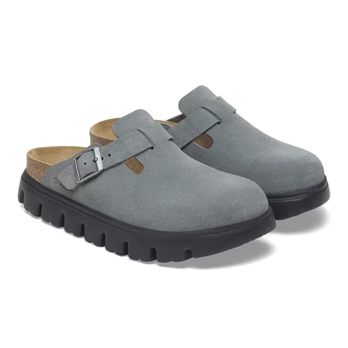 靴 Birkenstock Boston Boston Chunky PLATFORM Suede BASALT GREY | Fox Valley Birkensto