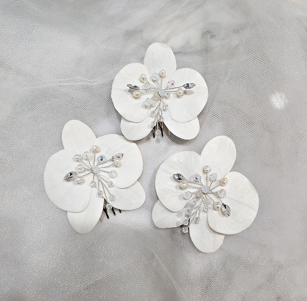 Miniatura: Peineta orquidea maxi blanca
