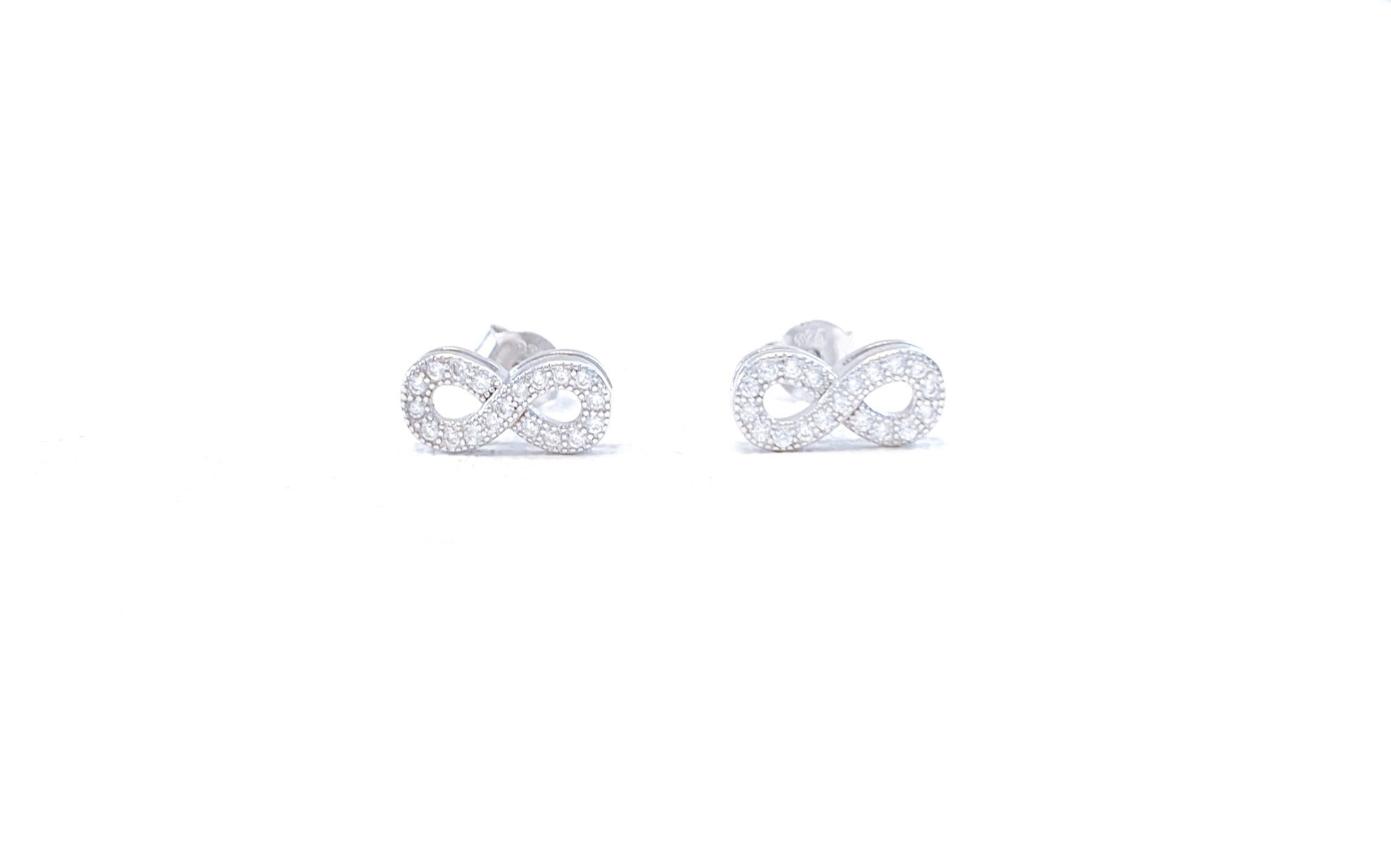 Sterling Silver CZ Stud Earrings