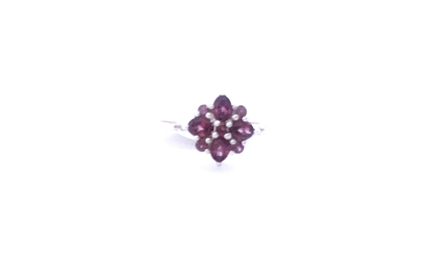 Sterling Silver Garnet Ring - Size O 1/2