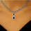 Thumbnail: Sterling Silver Cubic Crystal Necklace in Blue