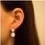 Thumbnail: Sterling Silver Double Oval Cubic Crystal Women's Drop Dangle Earrings