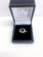 Thumbnail: Sterling Silver CZ Ring in Blue  - Size L