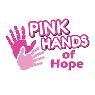 The Pink Hands of Hope in Mechanicsburg logo featuring a stylized pink handprint and thumbs-up graphic next to the brand name in bold magenta and pink lettering on a white background.