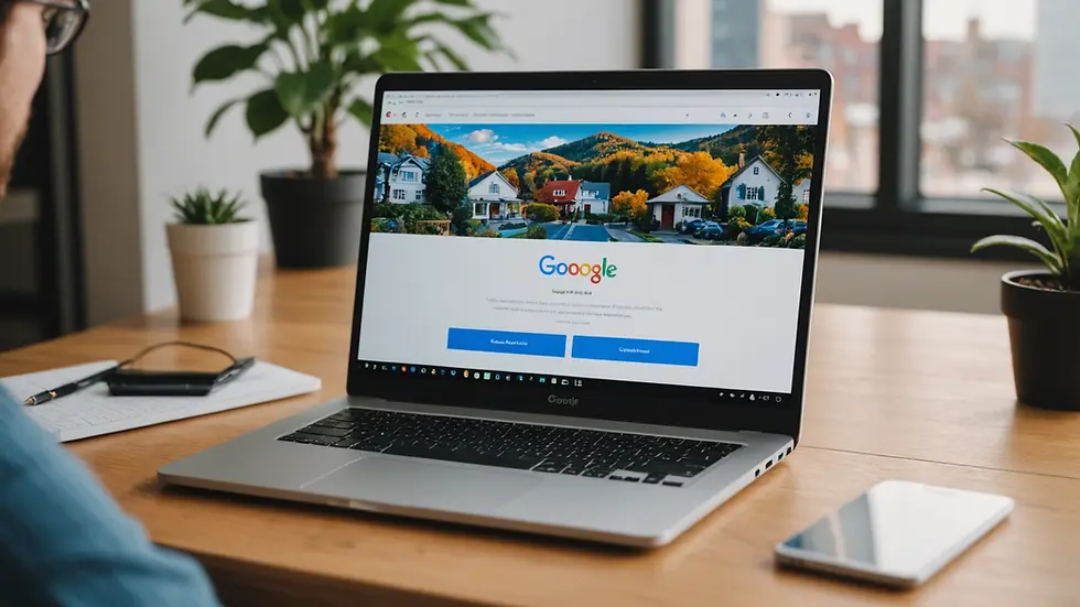 Close-up view of a laptop displaying Google Ads interface