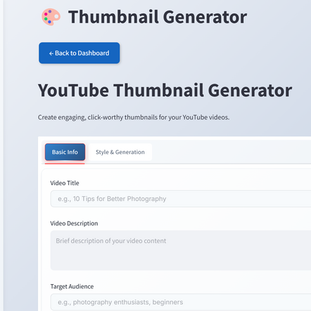 Screenshot of ALwrity's AI free YouTube thumbnail generator UI.