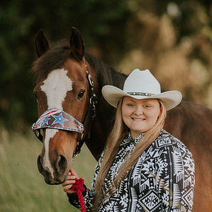 Liberty (business owner) and her horse Nelson