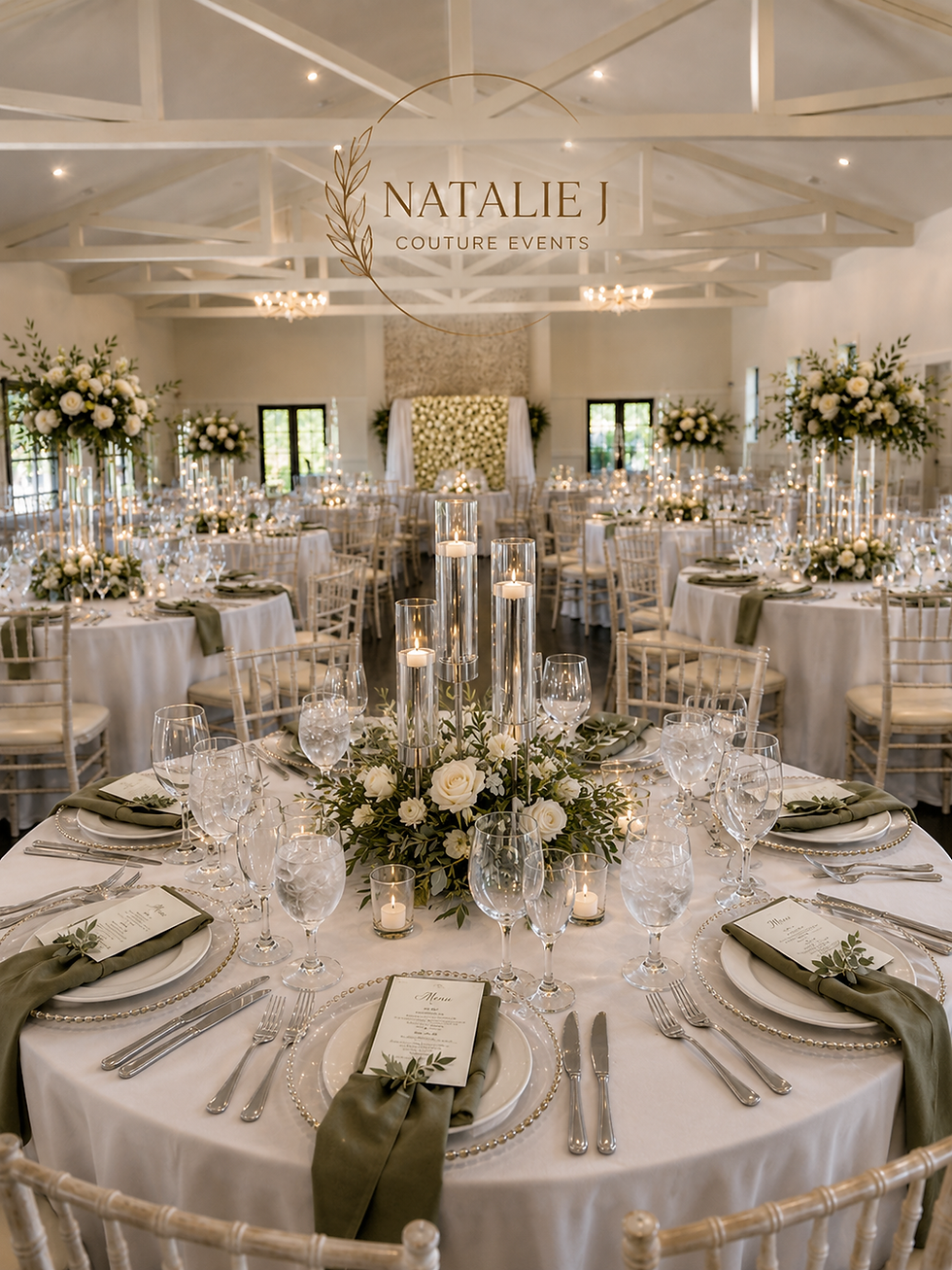 white, olive green and silver wedding theme.PNG