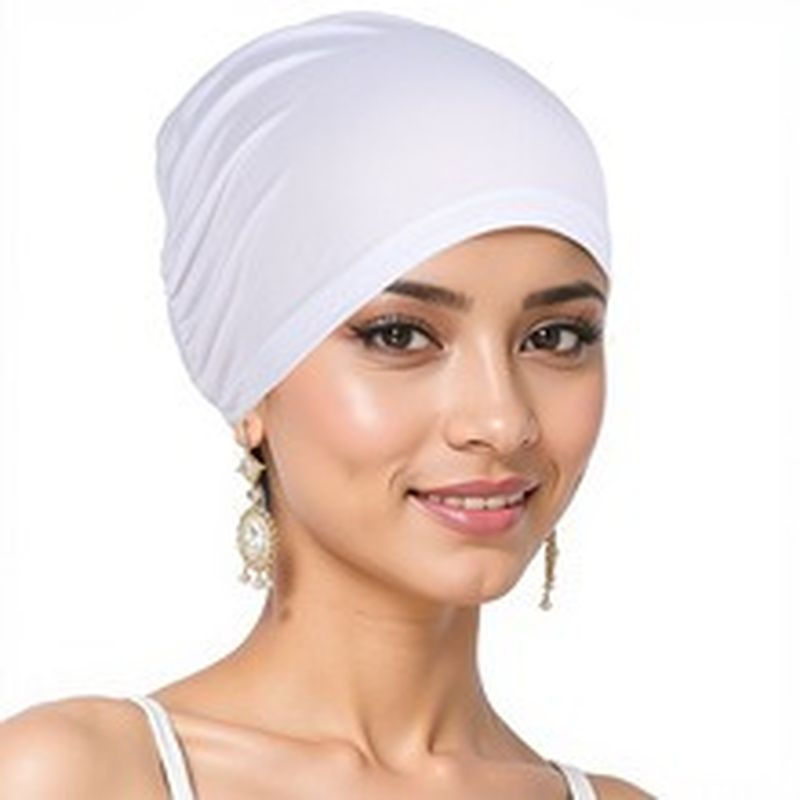 Thumbnail: HS0101-2 Solid Women Stretchy Turban Beanie,Pre Tied  Head Scarf