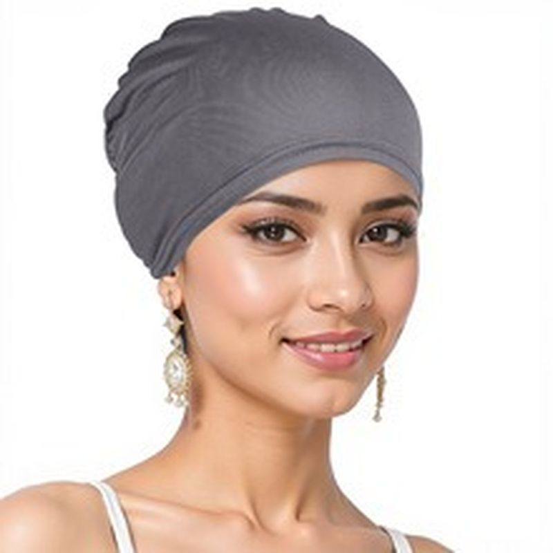 Thumbnail: HS0101-2 Solid Women Stretchy Turban Beanie,Pre Tied  Head Scarf