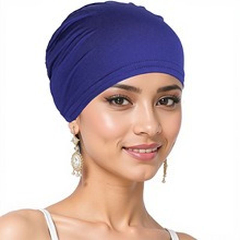 Thumbnail: HS0101-2 Solid Women Stretchy Turban Beanie,Pre Tied  Head Scarf