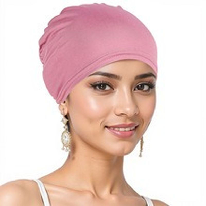 Thumbnail: HS0101-2 Solid Women Stretchy Turban Beanie,Pre Tied  Head Scarf