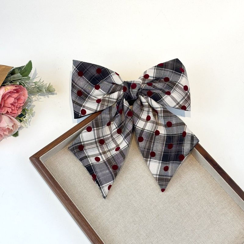 Thumbnail: THJ1126 Plaid bow hairpin plaid bow hairpin for girls kawaii uniform versatile