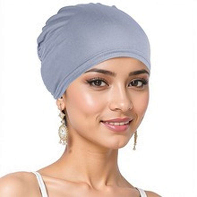 Thumbnail: HS0101-2 Solid Women Stretchy Turban Beanie,Pre Tied  Head Scarf