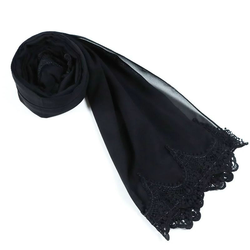 Thumbnail: HS0108 Silk  Head Scarf Shawl Wrap for Muslim Women Non-see-through